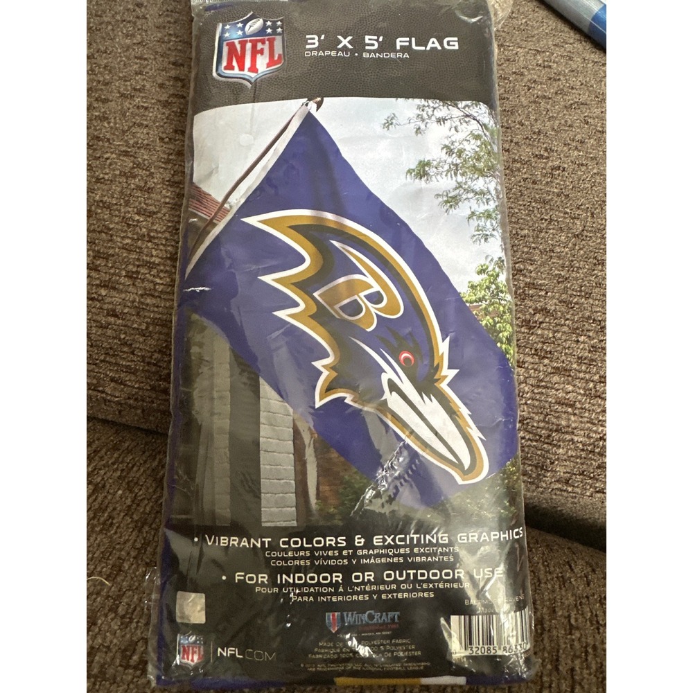 Baltimore Ravens NFL 3x5 Flag WinCraft Indoor Outdoor Banner Purple Logo NEW